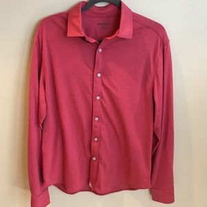 UNTUCKit Huber Red Button Down Shirt size MEDIUM